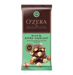 «OZera», шоколад молочный с кусочками обжаренного фундука, 90 г