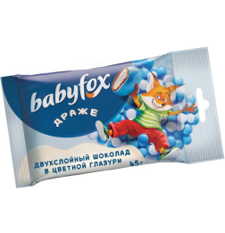 Драже «Babyfox», двухслойный шоколад в цветной глазури